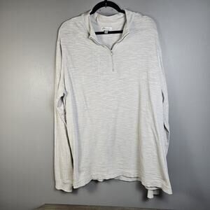 Peter Millar 1/4 Zip Mens Golf Pullover Grey Sweater 100% Cotton XL Preppy